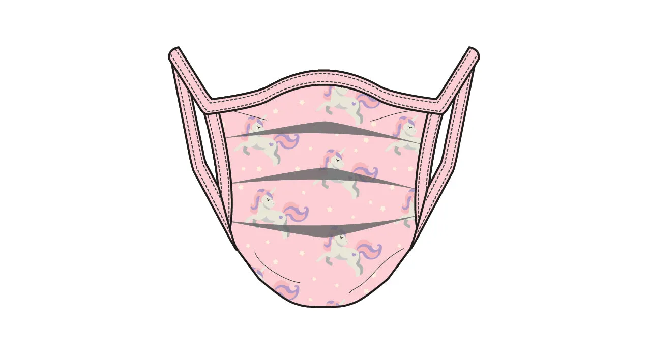 PRINTED UNICORN - KIDS - ACCORDION PROTECTIVE MASK