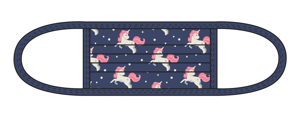 PRINTED UNICORN - KIDS - ACCORDION PROTECTIVE MASK