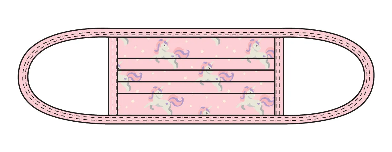 PRINTED UNICORN - KIDS - ACCORDION PROTECTIVE MASK