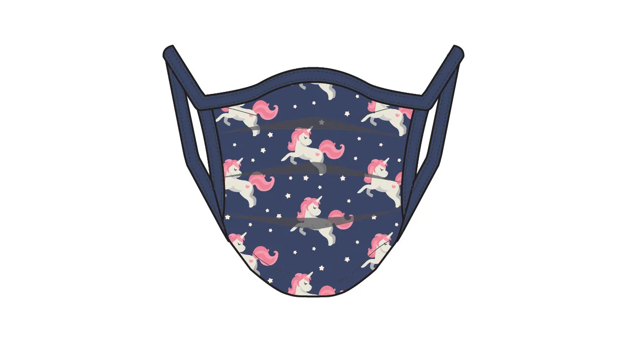 PRINTED UNICORN - KIDS - ACCORDION PROTECTIVE MASK