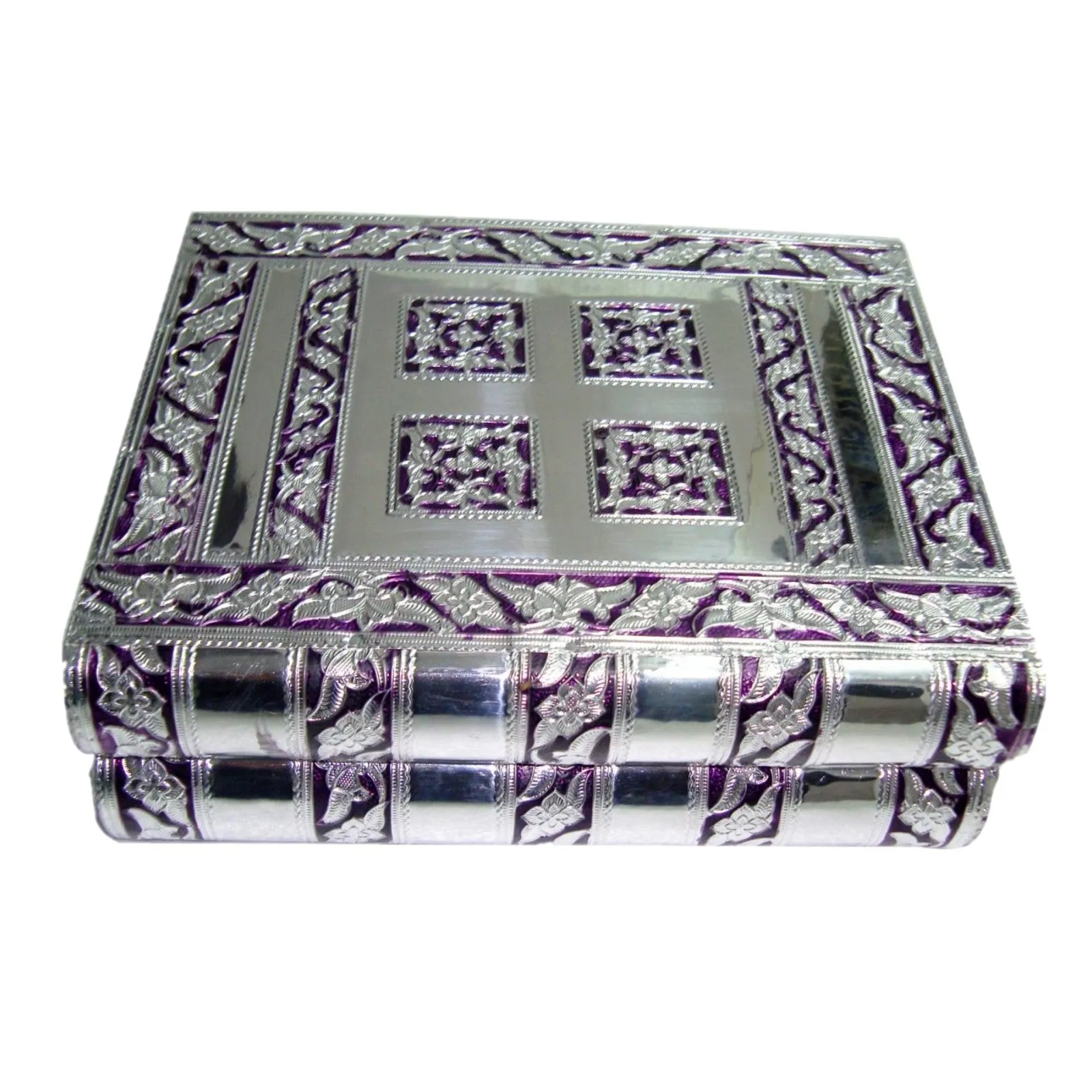 Purple and Silver Jewellery Box