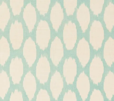 Quadrille Fabric: Adras Reverse - Custom Light Turquoise on Tinted 100% Linen