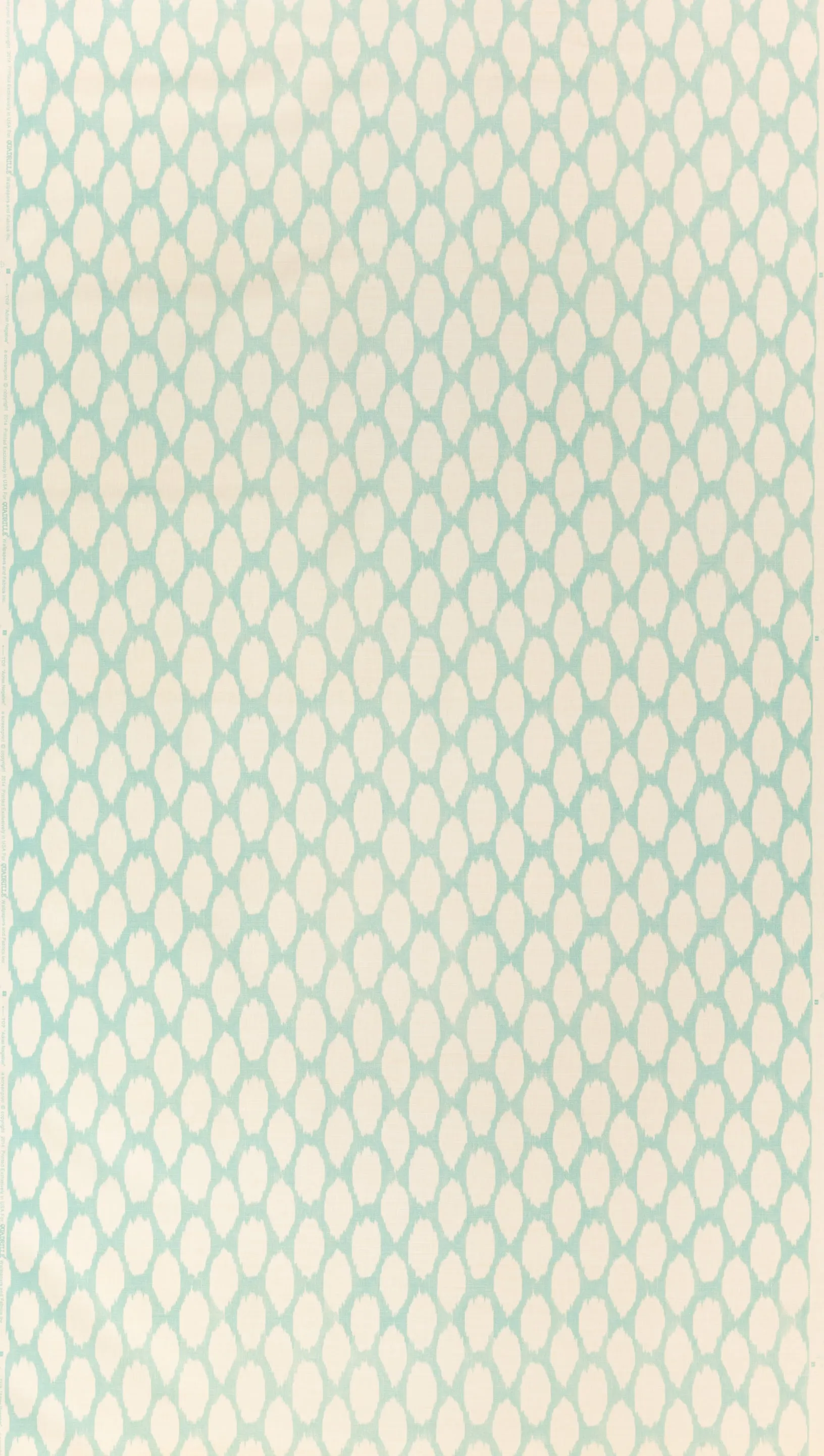 Quadrille Fabric: Adras Reverse - Custom Light Turquoise on Tinted 100% Linen