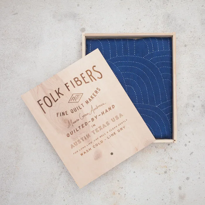 "Wave" Indigo Wholecloth
