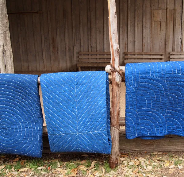 "Wave" Indigo Wholecloth