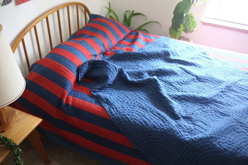 "Wave" Indigo Wholecloth