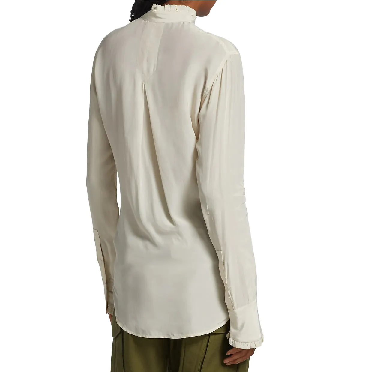 Rag & Bone Jordan Silk Ruffle Trim Blouse