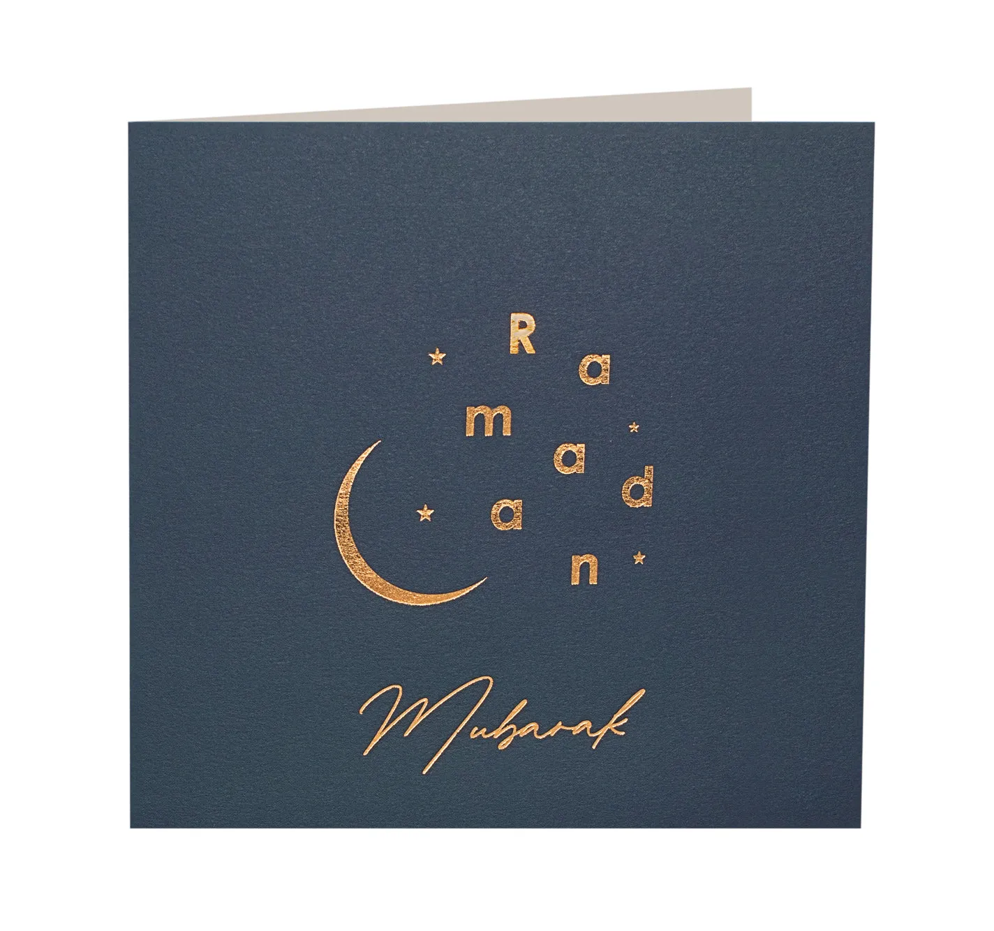 Ramadan Mubarak Gold Foiled Greeting Card in Navy Blue - RC 21