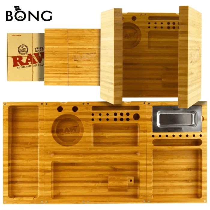 Raw Triple Flip Bamboo Rolling Tray