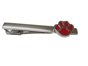 Red Animal Paw Square Tie Clip