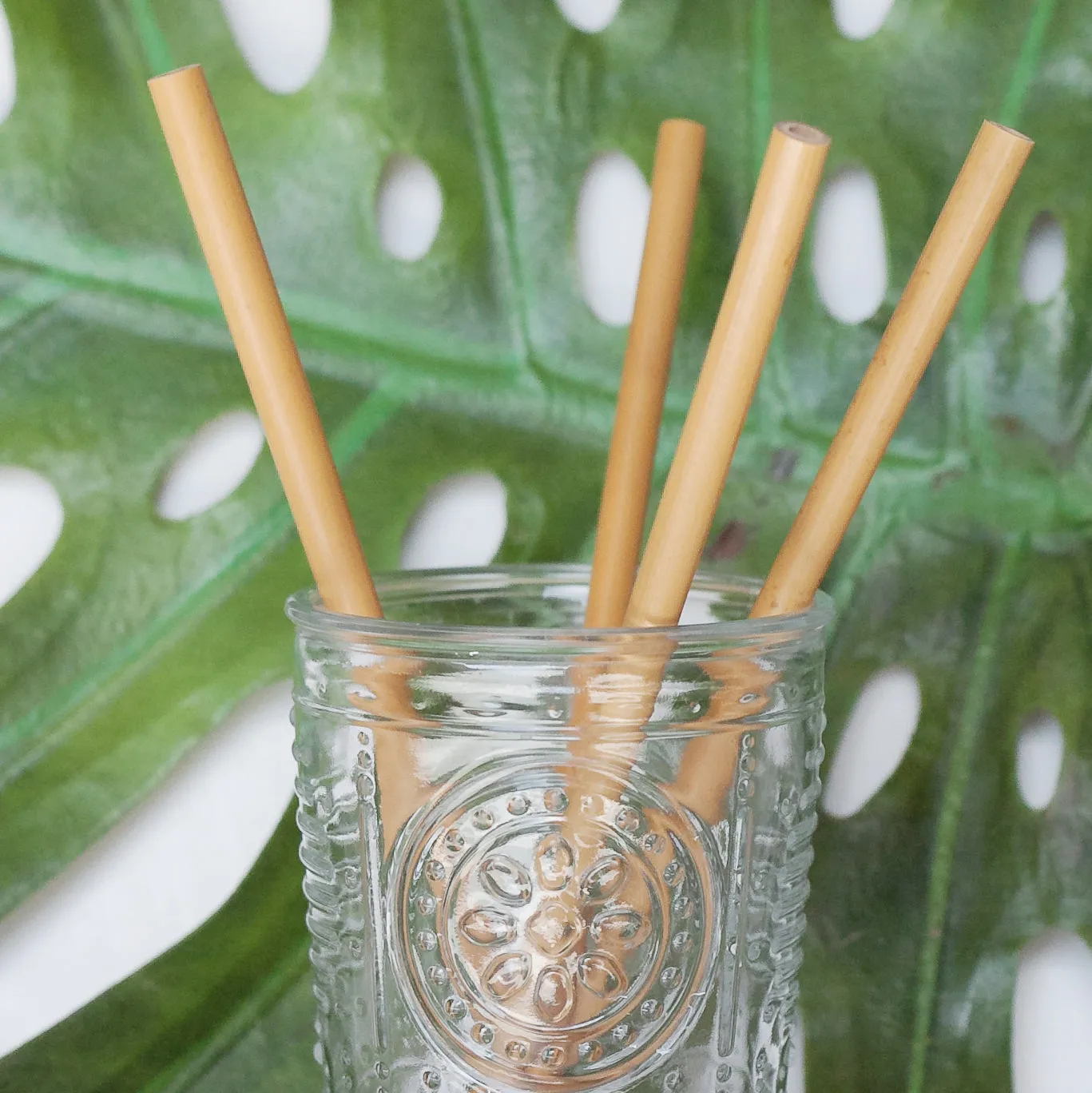 Reusable Bamboo Drinking Straws with Pouch and Tiny Brush