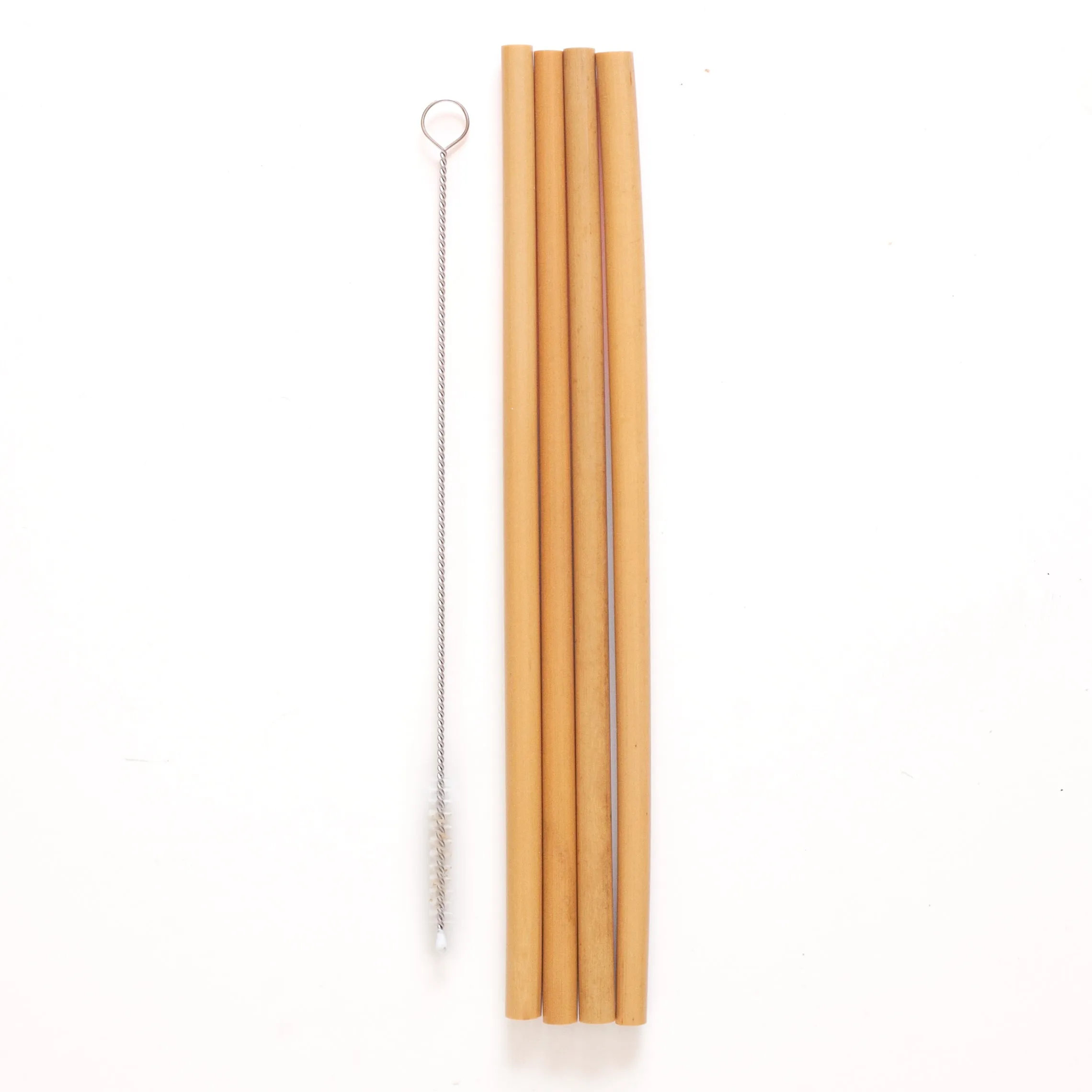 Reusable Bamboo Drinking Straws with Pouch and Tiny Brush
