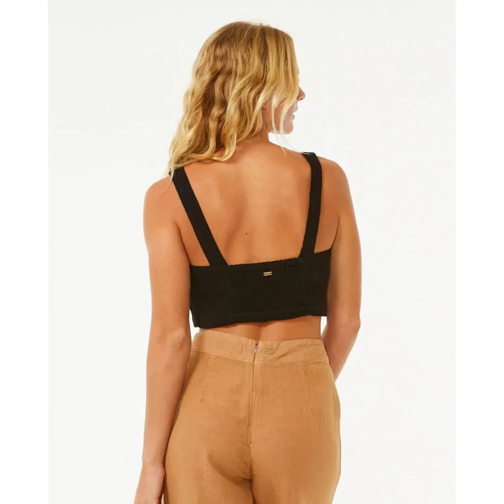 RIP CURL PREMIUM SURF CROP TOP BLACK