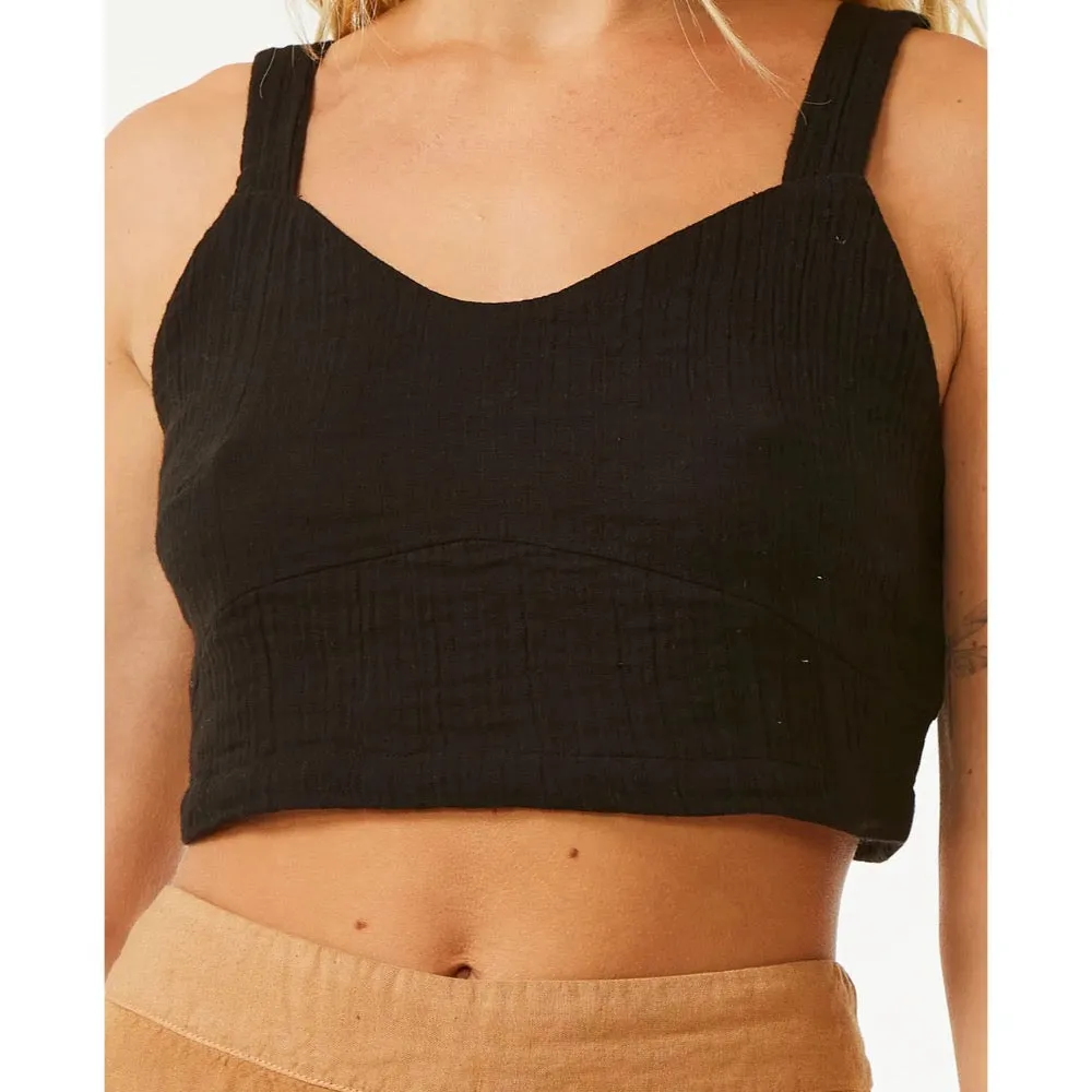 RIP CURL PREMIUM SURF CROP TOP BLACK