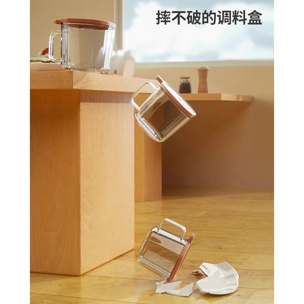 Robo Dual-Compartment Spice Box in Elegant White, 500ml