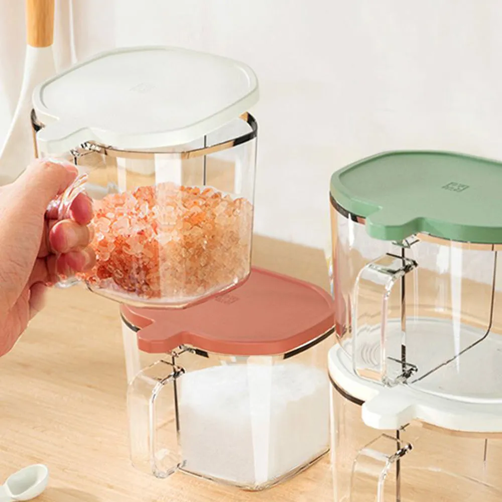 Robo Dual-Compartment Spice Box in Elegant White, 500ml