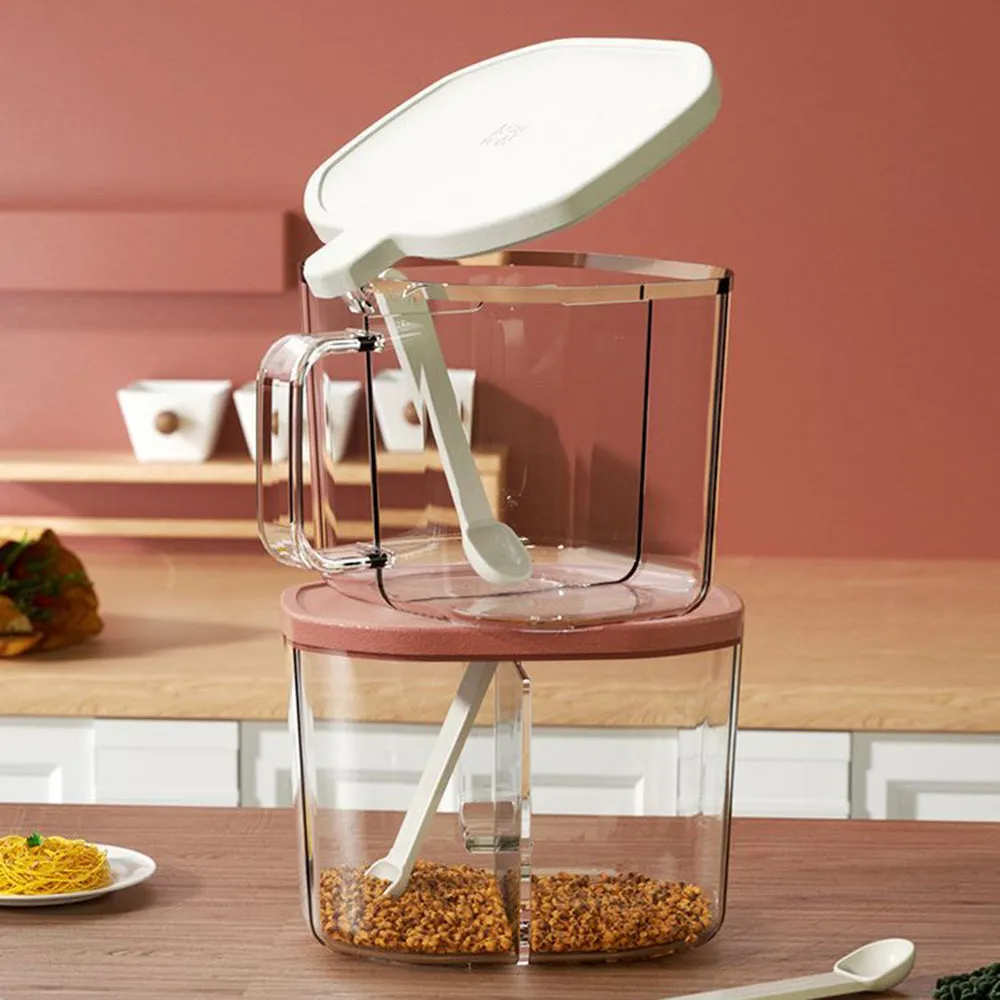 Robo Dual-Compartment Spice Box in Elegant White, 500ml