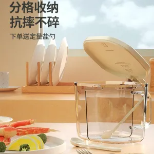 Robo Dual-Compartment Spice Box in Elegant White, 500ml