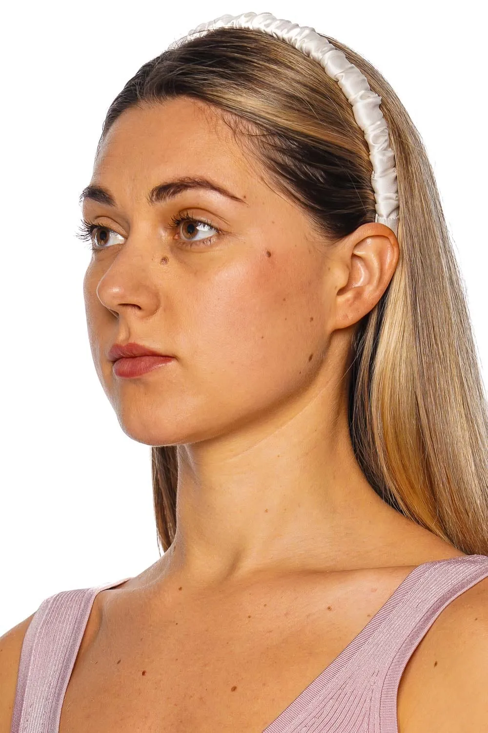Rory Cream Gathered Silk Headband
