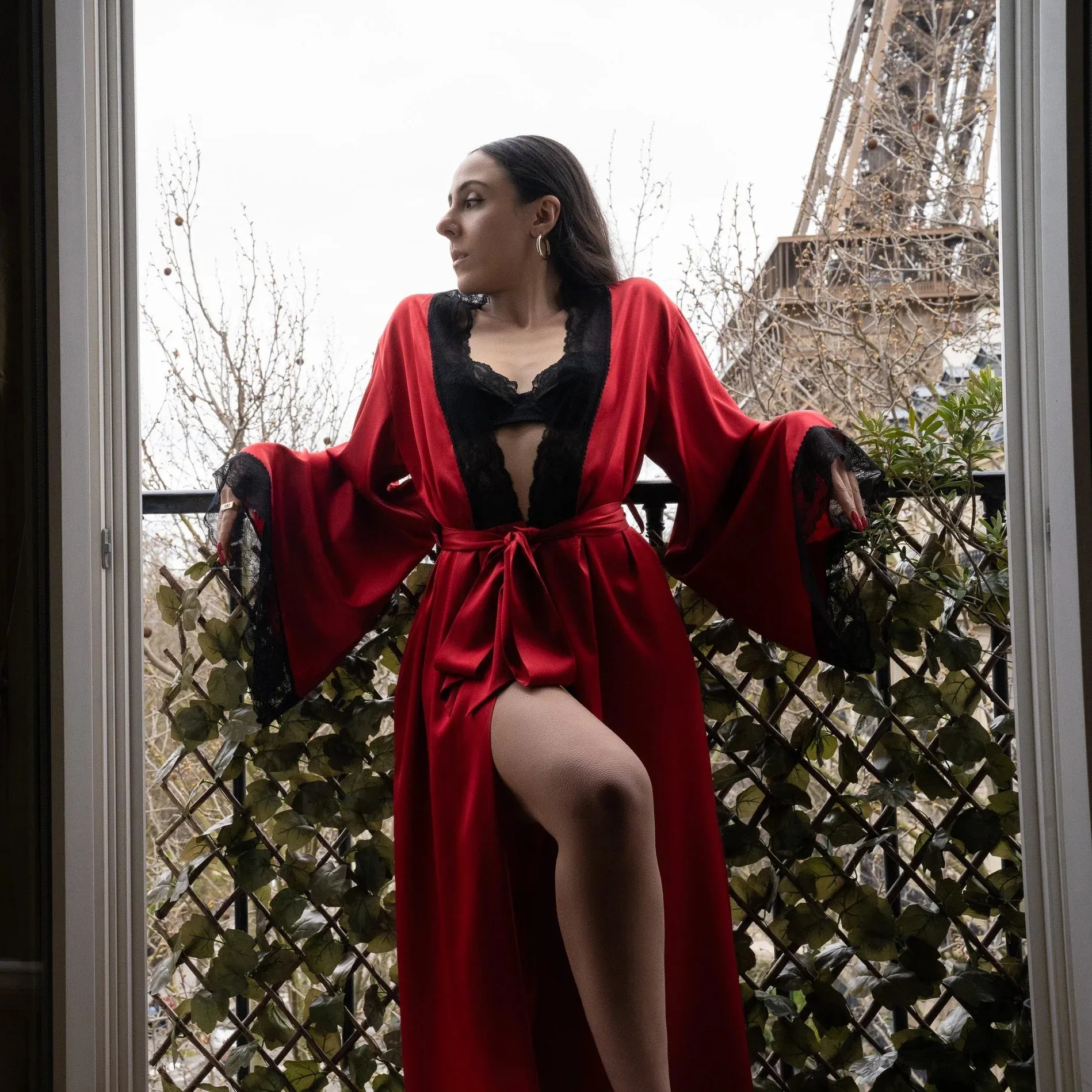 Rosa Ribelle La Rosa Silk Long Robe