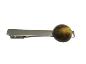 Round Tigers Eye Tie Clip