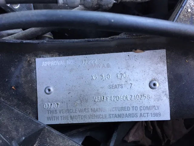 S2736 X5 E70 SAV 3.0d M57T2 AUTO 2007/01