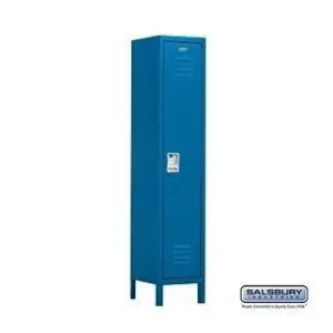 Salsbury Industries Assembled 1-Tier Extra Wide Standard Metal Locker with One Wide Storage Unit, 6-Feet High by 15-Inch Deep, Blue