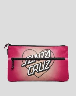 Santa Cruz Gradient Heart Dot Dual Zip Pencil Case