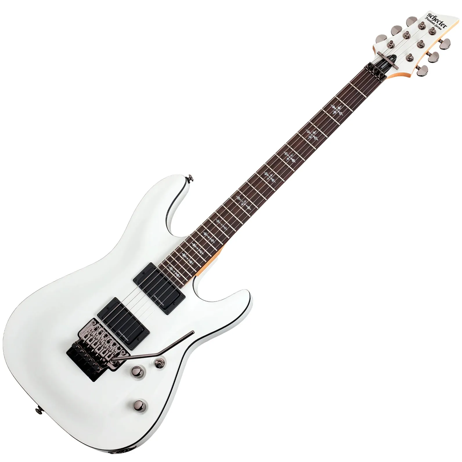 Schecter Demon 6 FR Electric Guitar With Duncan Designed Pickups,  Vintage White