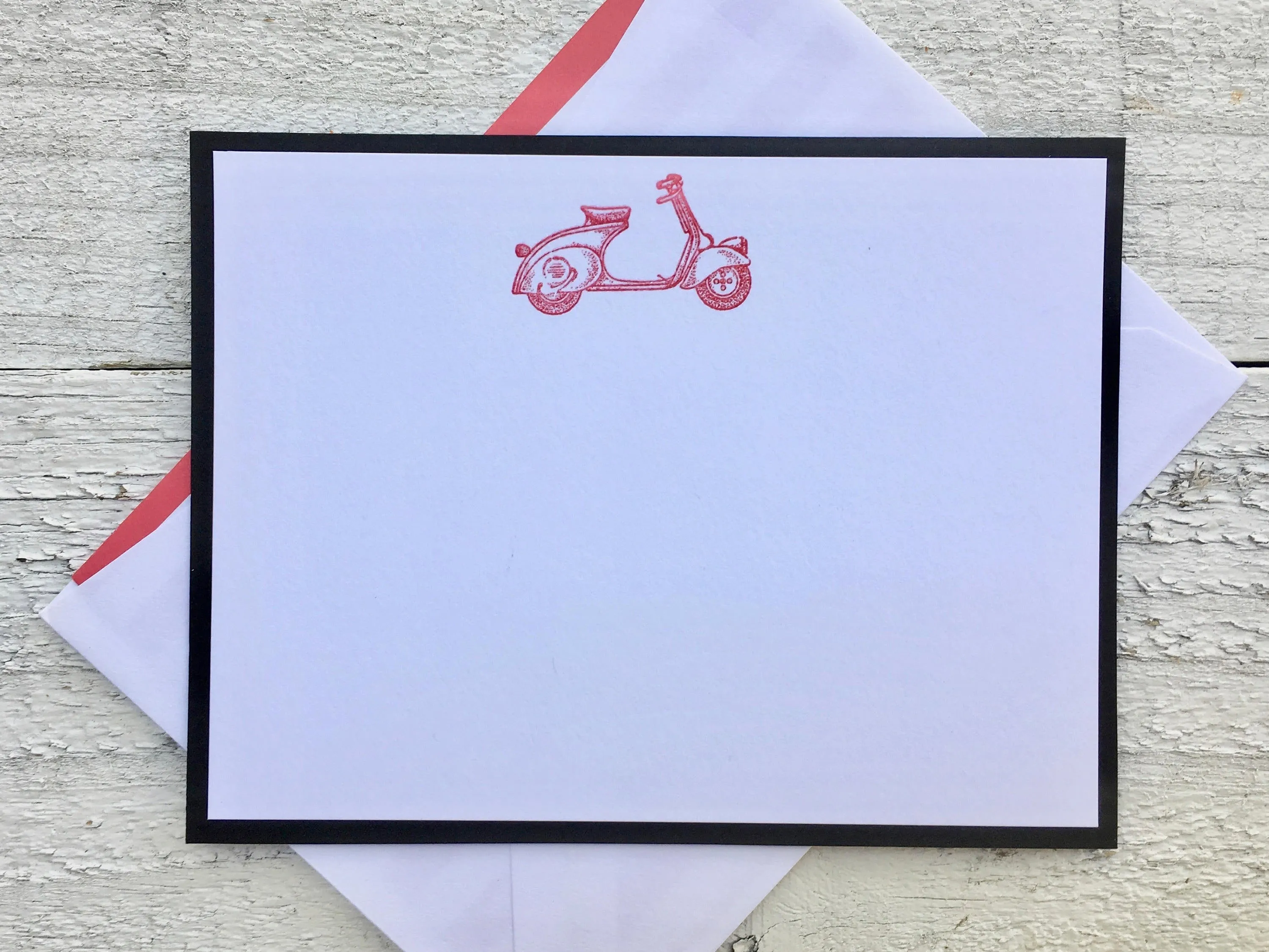 Scooter Note Cards, Scooter Stationery, Personalized Scooter Note Cards