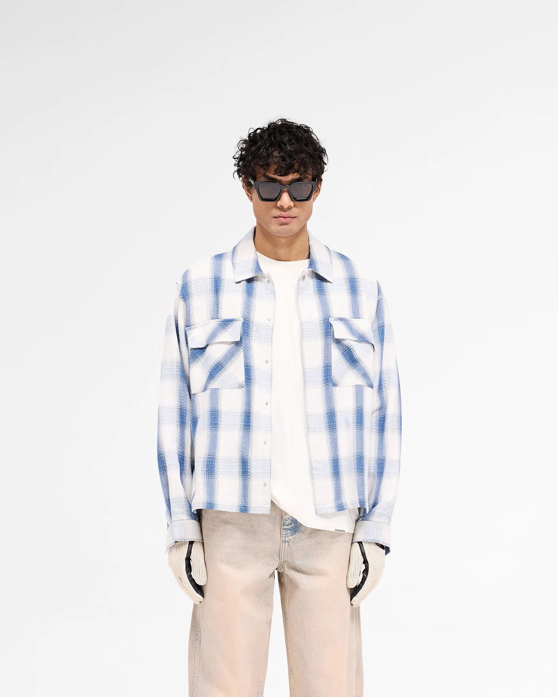 Season Flannel Shirt - Mid Blue