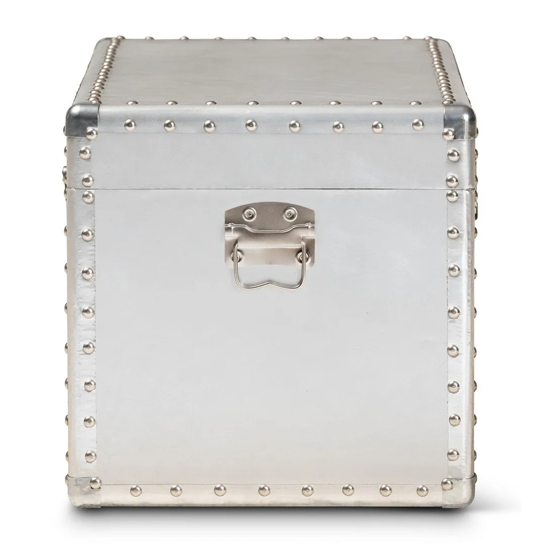 Serge French Industrial Metal Storage Trunk Breakwater Bay
