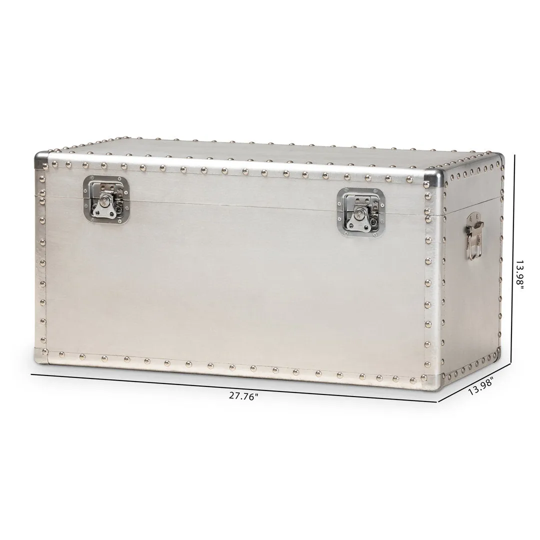 Serge French Industrial Metal Storage Trunk Breakwater Bay
