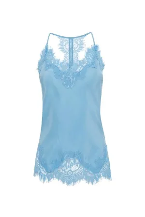 Silk Lace Razorback Cami Baby Blue
