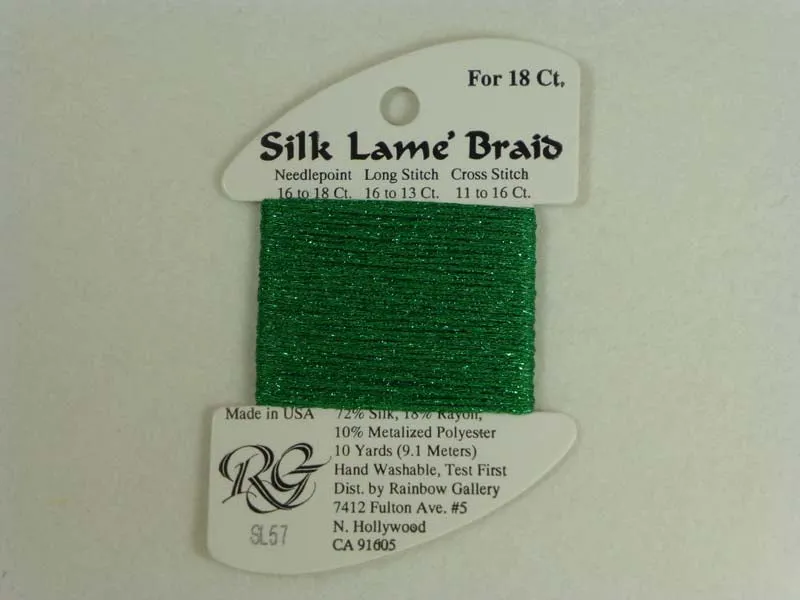 Silk Lame Braid SL57 Christmas Green
