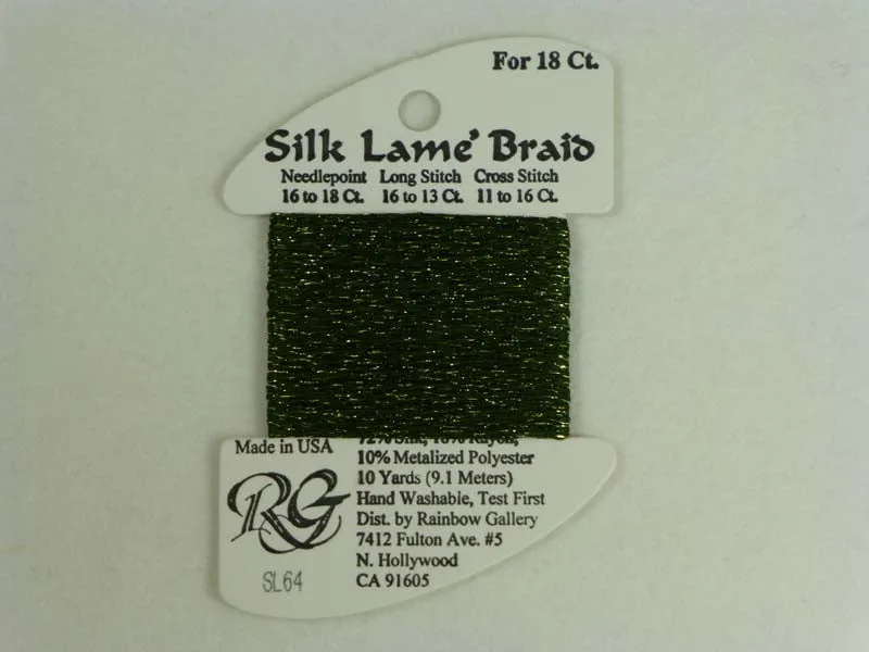 Silk Lame Braid SL64 Deep Avocado