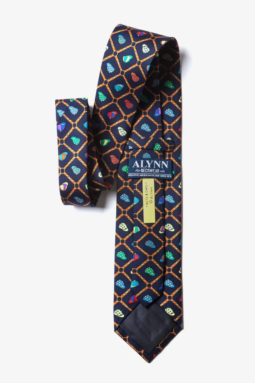 Silk Tie- Blue Bits & Caps