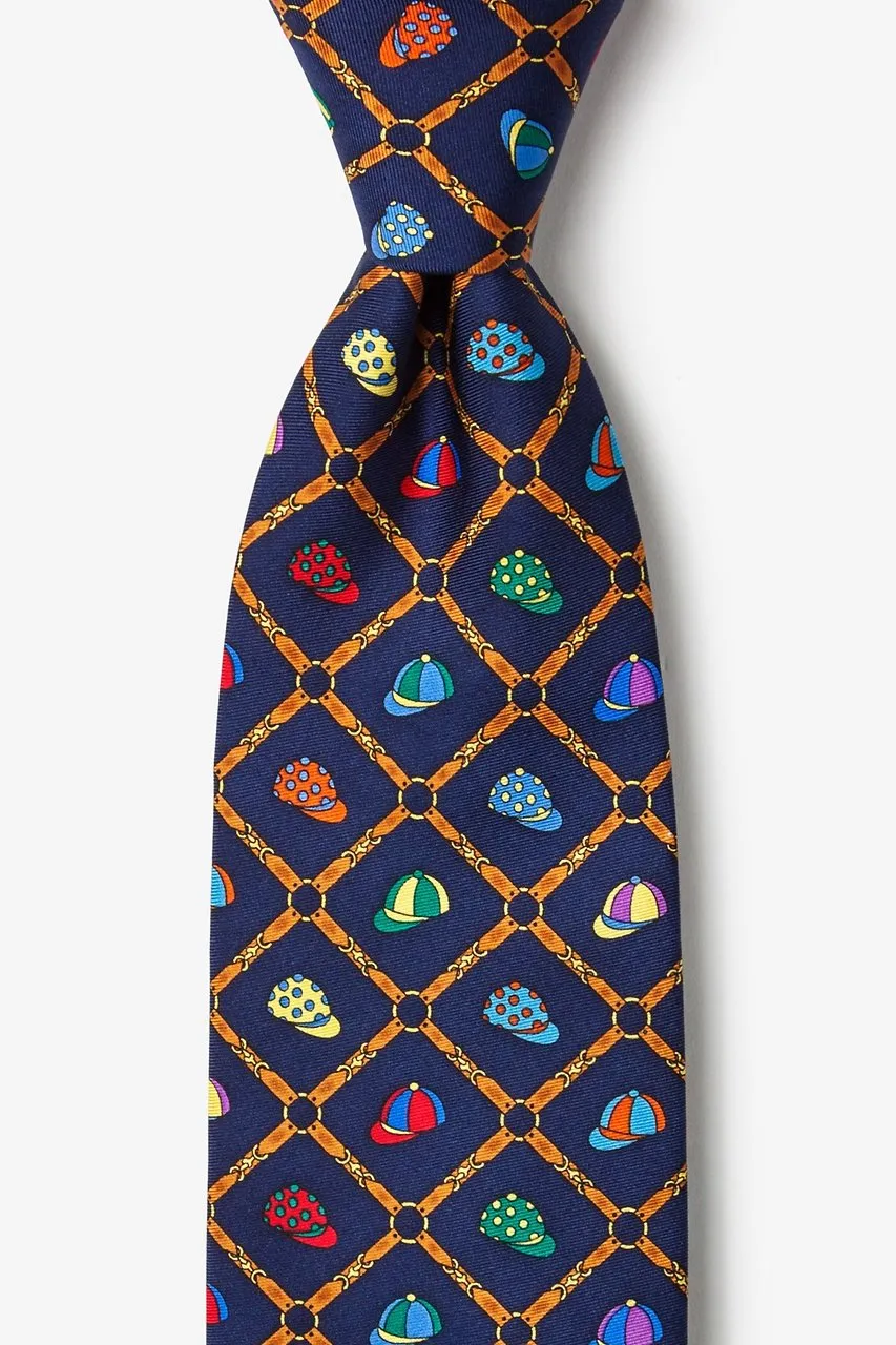 Silk Tie- Blue Bits & Caps