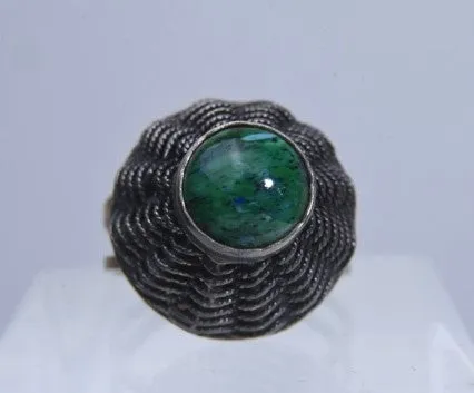 Silver Basket Weave Ring - Size 8  Expandable