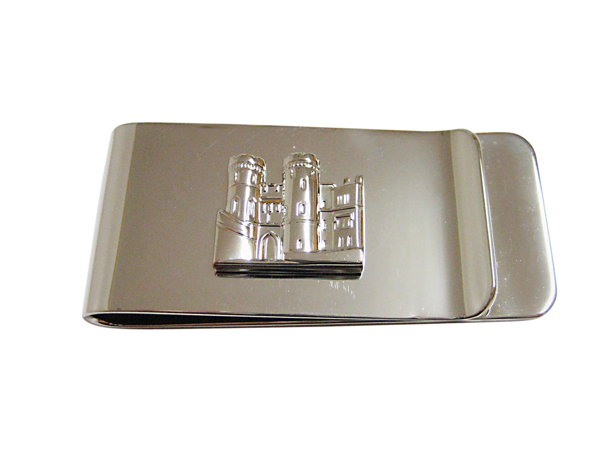 Silver Toned Castle Money Clip