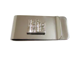 Silver Toned Castle Money Clip