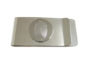 Silver Toned Etched Acorn Money Clip