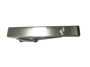 Silver Toned Etched Cassowary Bird Skinny Tie Clip
