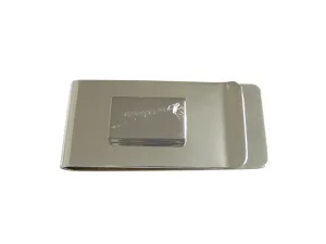 Silver Toned Etched Dragonfly Money Clip