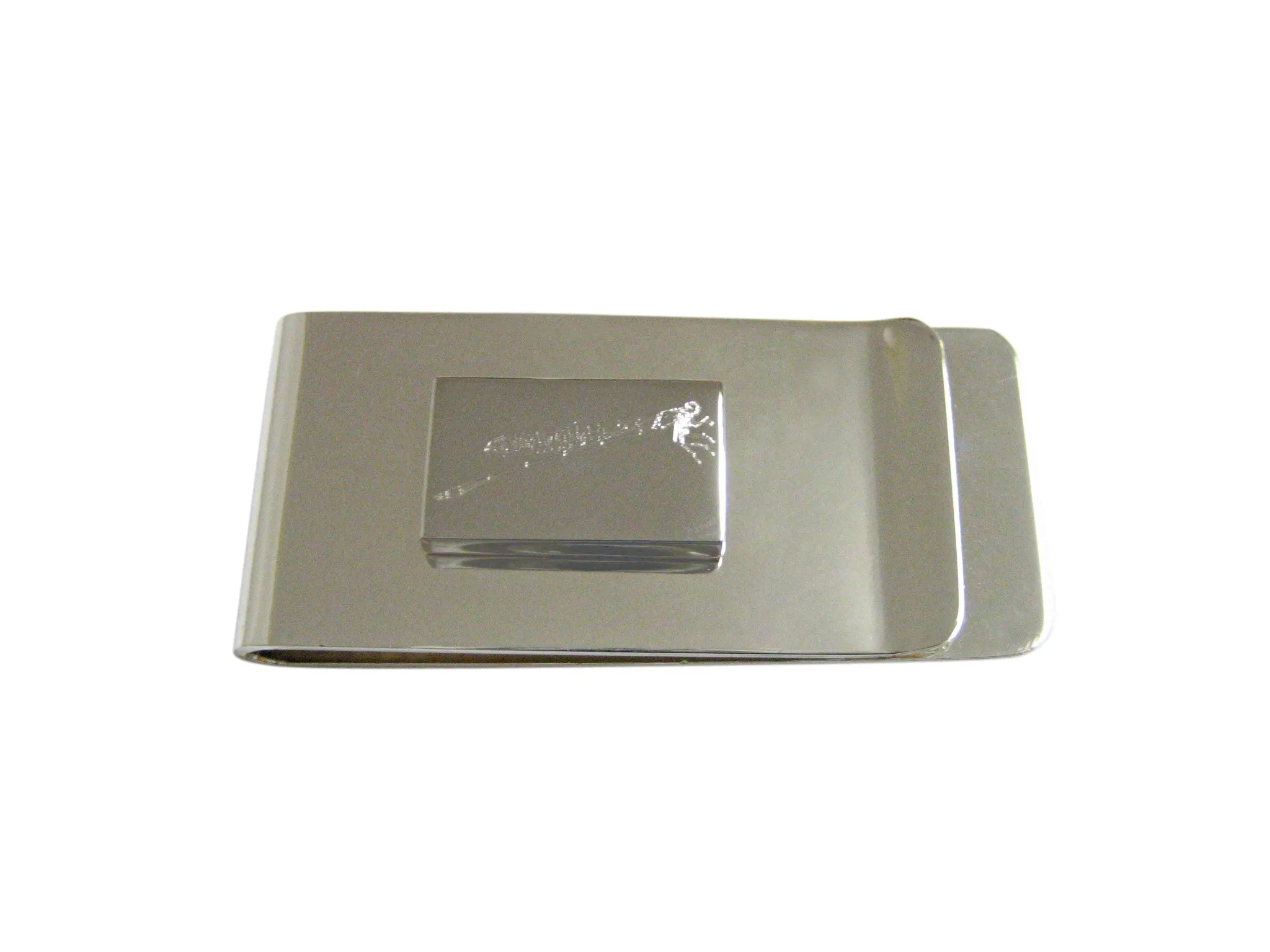 Silver Toned Etched Dragonfly Money Clip