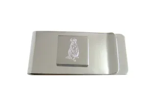 Silver Toned Etched Meerkat Money Clip