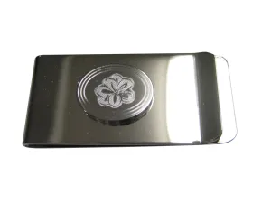 Silver Toned Etched Oval Drosera Aliciae Alice Sundew Carnivorous Plant Money Clip