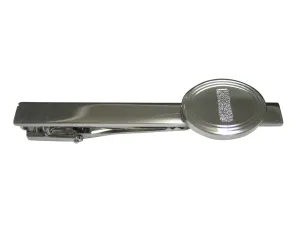 Silver Toned Etched Oval Helical Virus Tie Clip
