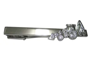 Silver Toned Heavy Machinery Excavator Digger Machine Tie Clip