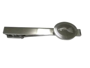 Silver Toned Oval Etched Guppy Fish Tie Clip